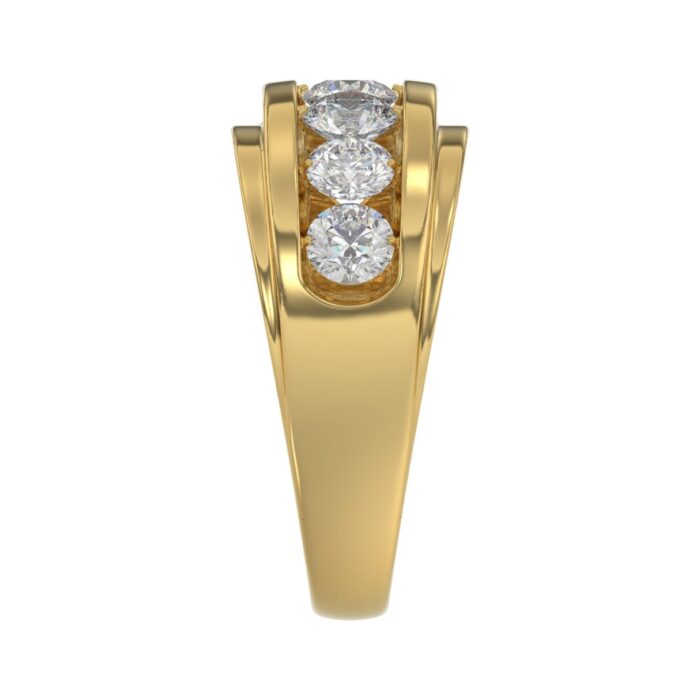 14K YELLOW GOLD 2.00CT ROUND DIAMOND MEN'S BAND - Image 4