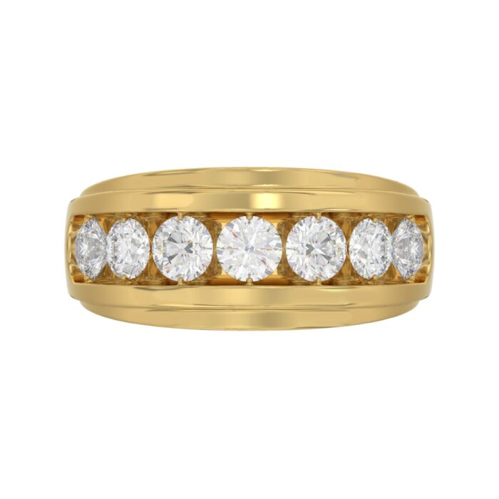 14K YELLOW GOLD 2.00CT ROUND DIAMOND MEN'S BAND - Image 5