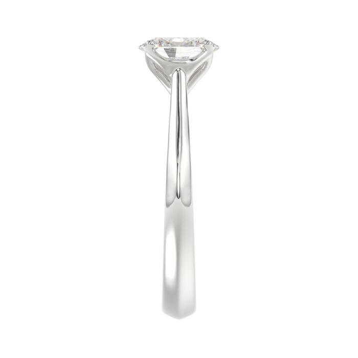 LADIES SOLITAIRE RING 1CT OVAL DIAMOND 14K WHITE GOLD - Image 4