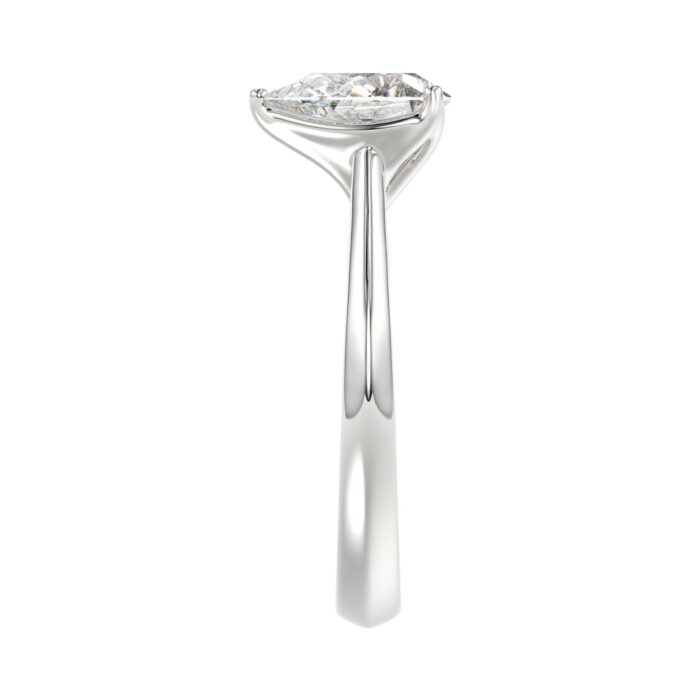 LADIES SOLITAIRE RING 2CT PEAR DIAMOND 14K WHITE GOLD - Image 4