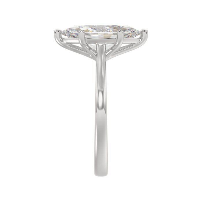 14K WHITE GOLD 1 1/2CT MARQUISE DIAMOND SOLITAIRE RING - Image 4