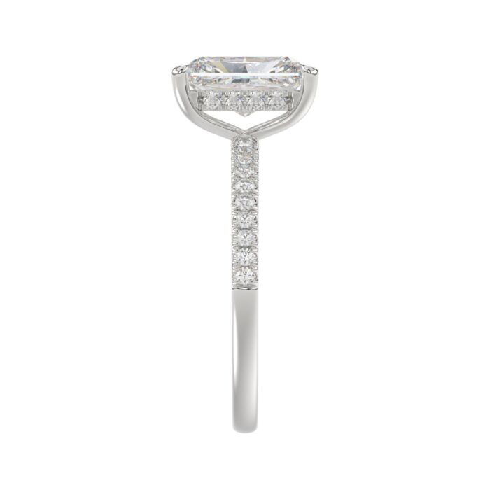 14K WHITE GOLD 2 1/4CT ROUND/RADIANT DIAMOND LADIES RING (CENTER STONE RADIANT DIAMOND 2CT) - Image 4