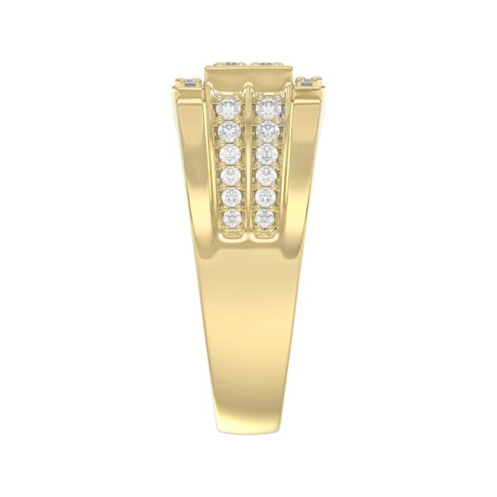 14K YELLOW GOLD 1.00CT ROUND DIAMOND MEN'S RING - Image 4