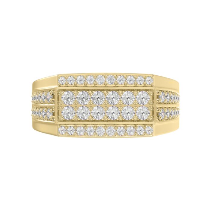 14K YELLOW GOLD 1.00CT ROUND DIAMOND MEN'S RING - Image 5