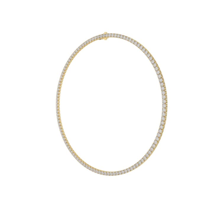 14K YELLOW GOLD 12.00CT ROUND DIAMOND MEN'S NECKLACE - Image 2