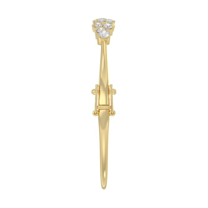 14K Yellow Gold Ladies Flexible Bangle 1 3/4CT Round Cut Diamonds (Color F-G -Clarity VS1/VS2) - Image 4