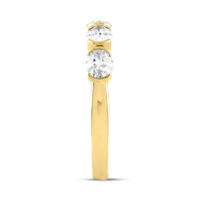 LADIES BAND 1CT OVAL DIAMOND 14K YELLOW GOLD - Image 3