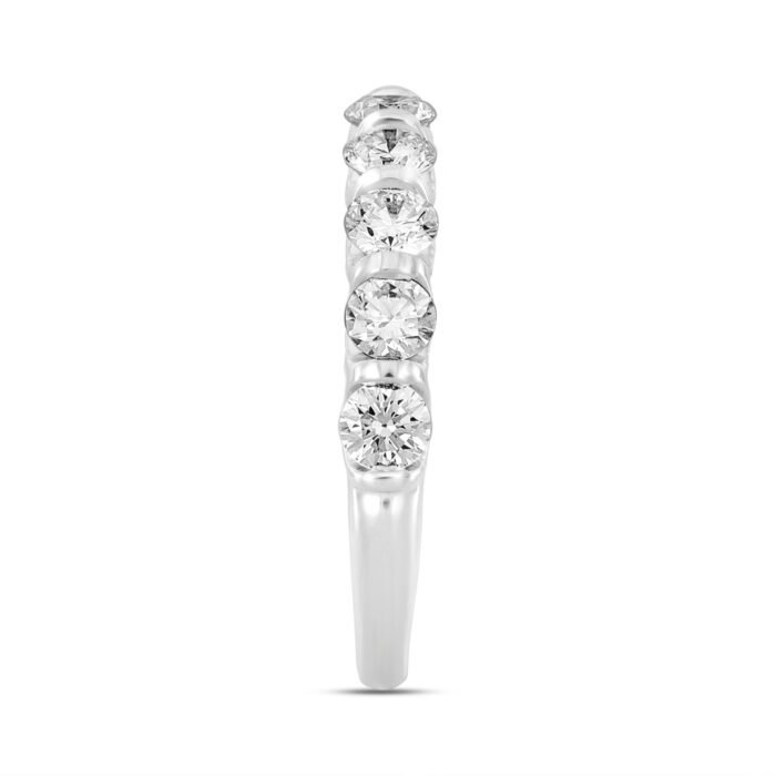 LADIES BAND 1CT ROUND DIAMOND 14K WHITE GOLD - Image 3