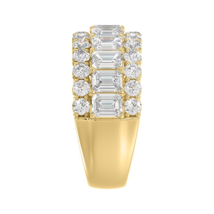LADIES BAND 3 1/2CT ROUND/EMERALD DIAMOND 14K YELLOW GOLD - Image 3