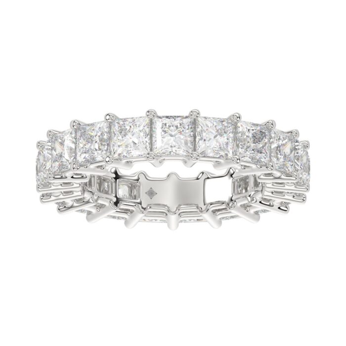 20890721_EC-100886W-1214x1214.jpg LADIES ETERNITY BAND 4 3/4CT PRINCESS DIAMOND 14K WHITE GOLD - Image 1