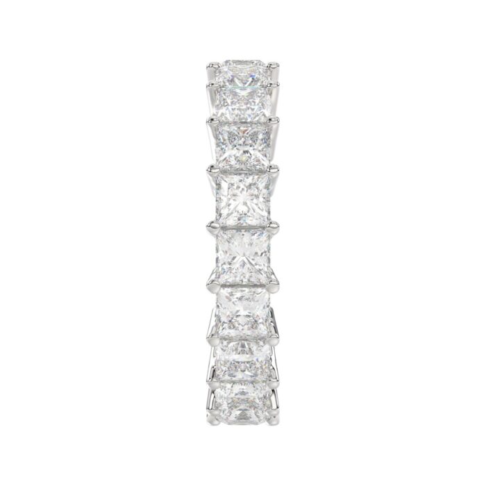 LADIES ETERNITY BAND 4 3/4CT PRINCESS DIAMOND 14K WHITE GOLD - Image 4