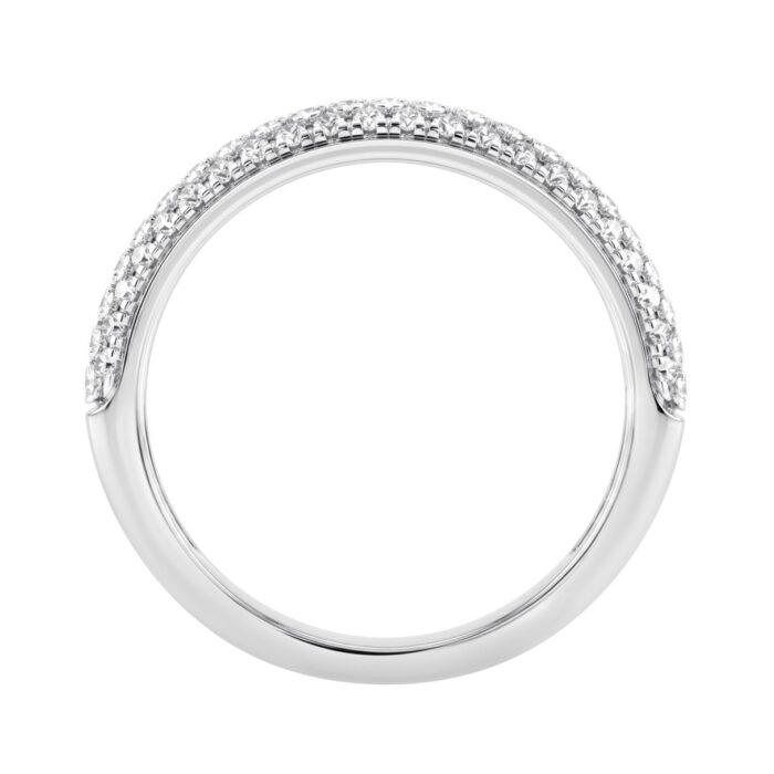 Luxury 14K White Gold 1/2Ct Round Diamond Band For Women Elegant Wedding Or Anniversary Ring - Image 2