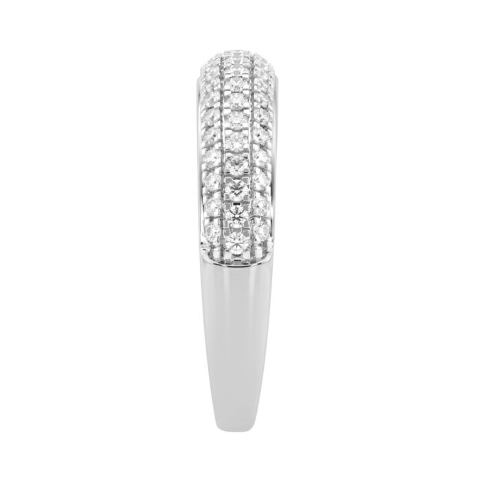 Luxury 14K White Gold 1/2Ct Round Diamond Band For Women Elegant Wedding Or Anniversary Ring - Image 3