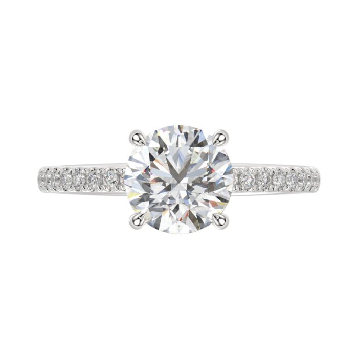 14K WHITE GOLD 1 3/4CT ROUND DIAMOND LADIES RING (CENTER STONE ROUND DIAMOND 1 1/2CT) - Image 5