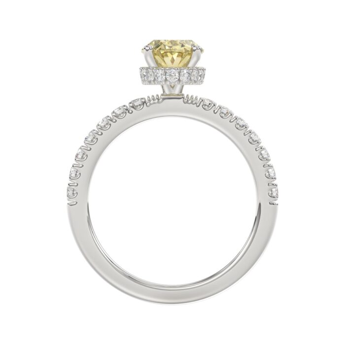 14K WHITE GOLD 2 1/2CT ROUND/YELLOW OVAL DIAMOND LADIES RING (CENTER STONE 2.00CT) - Image 5