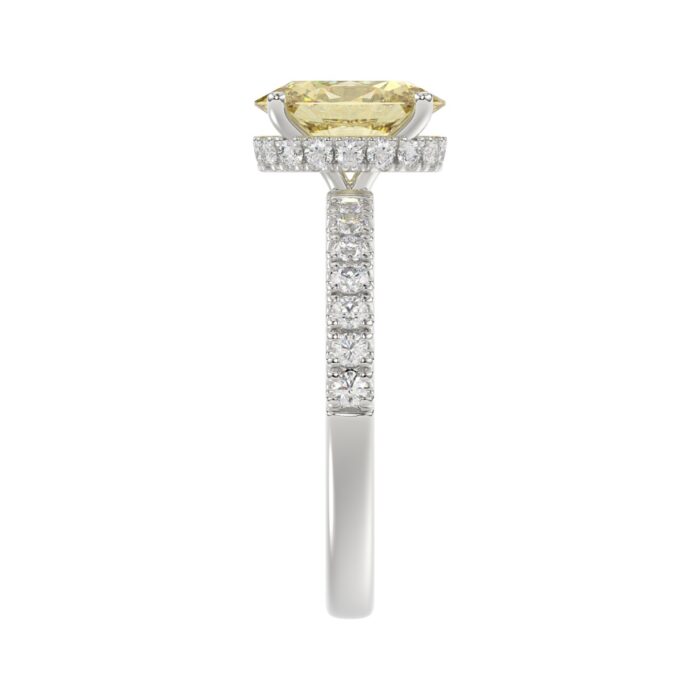14K WHITE GOLD 2 1/2CT ROUND/YELLOW OVAL DIAMOND LADIES RING (CENTER STONE 2.00CT) - Image 3