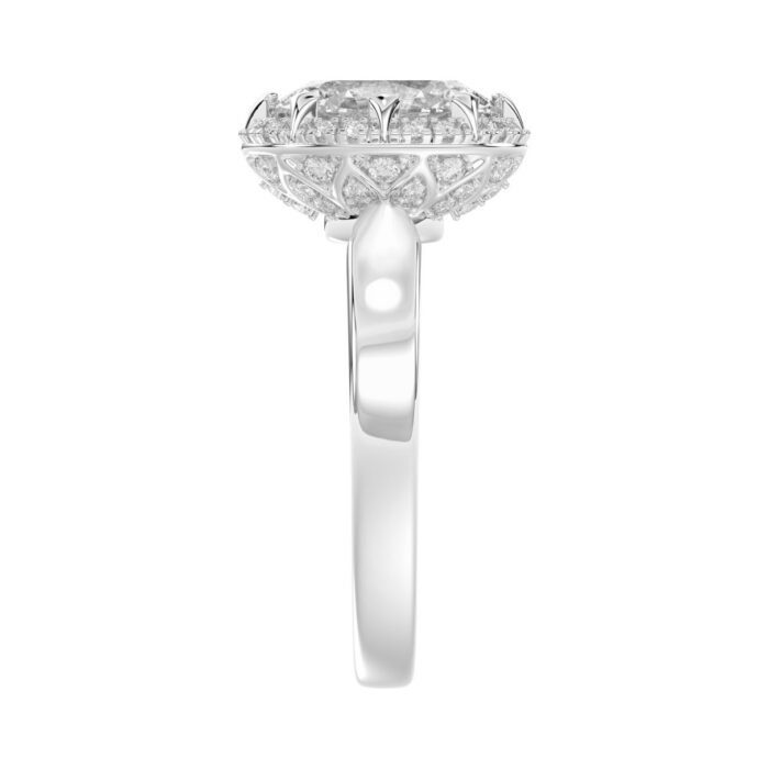 14K WHITE GOLD 2 1/4CT ROUND/OVAL DIAMOND LADIES RING - Image 3