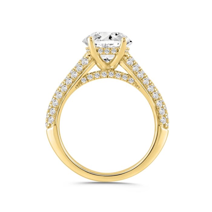LADIES RING 3 3/4CT ROUND/OVAL DIAMOND 14K YELLOW GOLD (CENTER STONE OVAL DIAMOND 3.00CT) - Image 3