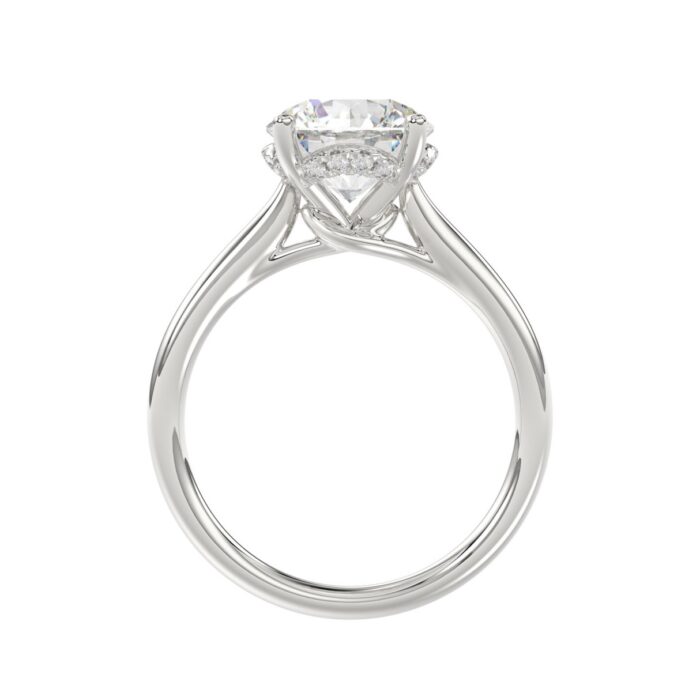 LADIES BRIDAL SET 4 1/10CT ROUND DIAMOND 14K WHITE GOLD (CENTER STONE ROUND DIAMOND 2 1/2CT) - Image 3