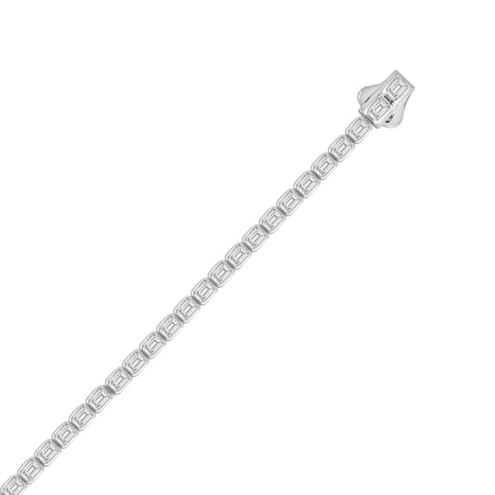 LADIES BRACELET 5.00CT EMERALD DIAMOND 14K WHITE GOLD - Image 3