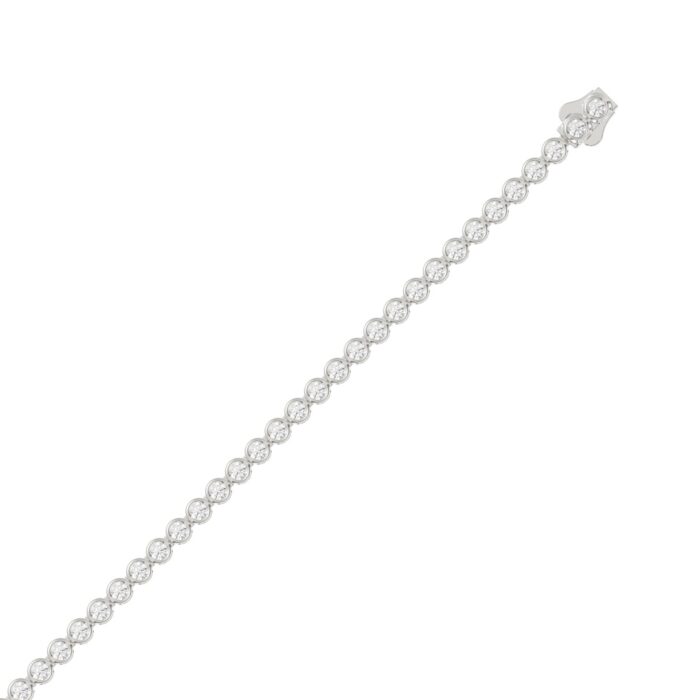 LADIES BRACELET 5.00CT ROUND DIAMOND 14K WHITE GOLD - Image 2