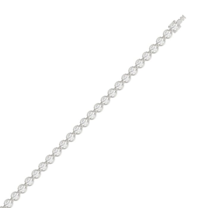 LADIES BRACELET 5.00CT ROUND DIAMOND 14K WHITE GOLD - Image 3