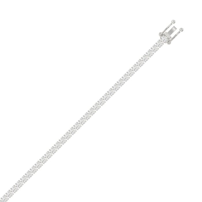 LADIES BRACELET 5CT ROUND DIAMOND 14K WHITE GOLD - Image 3