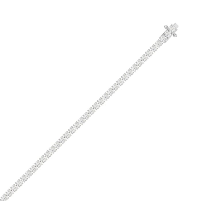 LADIES BRACELET 5CT ROUND DIAMOND 14K WHITE GOLD - Image 2