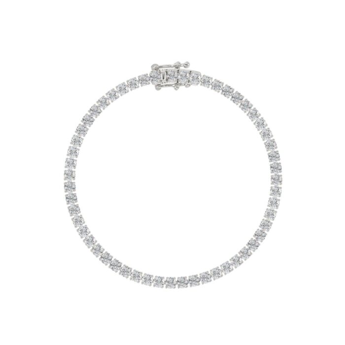 LADIES BRACELET 5CT ROUND DIAMOND 14K WHITE GOLD - Image 4