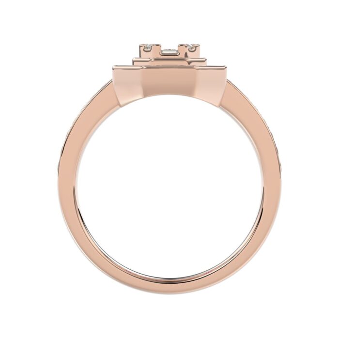 LADIES RING 3/4CT ROUND/BAGUETTE/PRINCESS TRAPEZOID RUBY DIAMOND 14K ROSE GOLD - Image 3