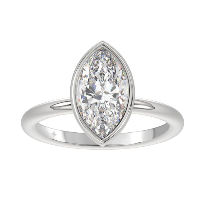 LADIES SOLITAIRE RING 2CT MARQUISE DIAMOND 14K WHITE GOLD (CENTER STONE MARQUISE DIAMOND 2CT ) - Image 1