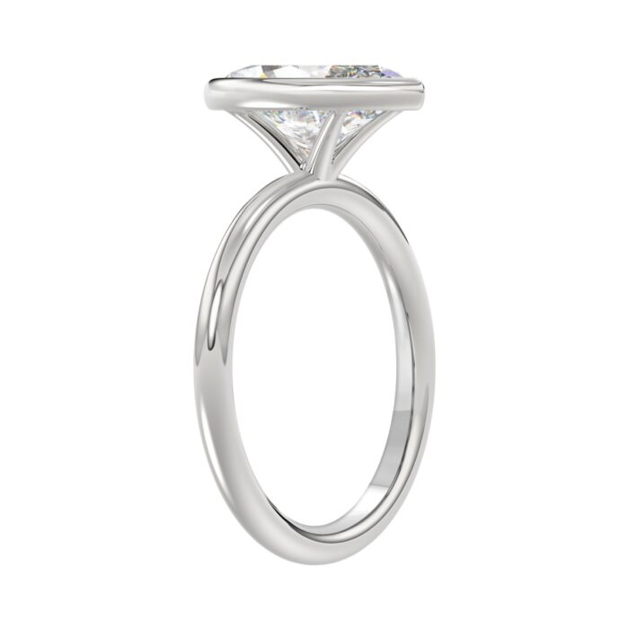 LADIES SOLITAIRE RING 2CT MARQUISE DIAMOND 14K WHITE GOLD (CENTER STONE MARQUISE DIAMOND 2CT ) - Image 3