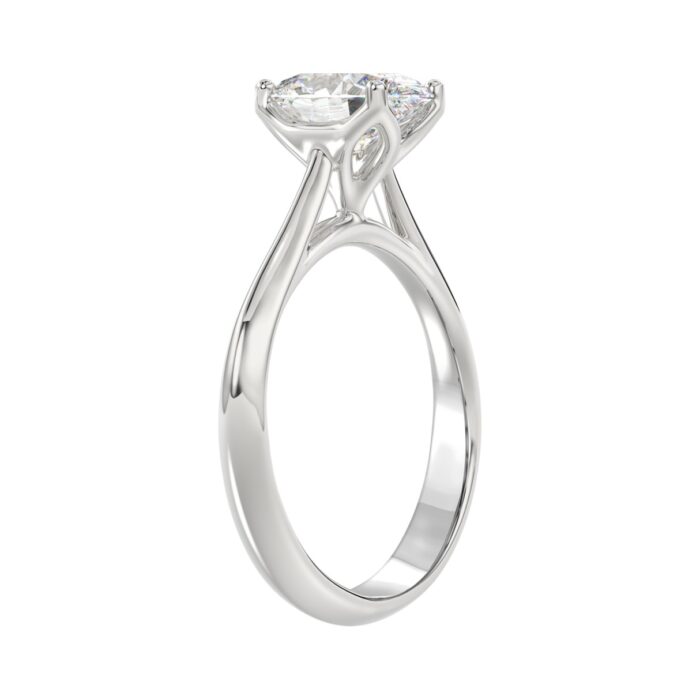 LADIES SOLITAIRE RING 2CT OVAL DIAMOND 14K WHITE GOLD - Image 3
