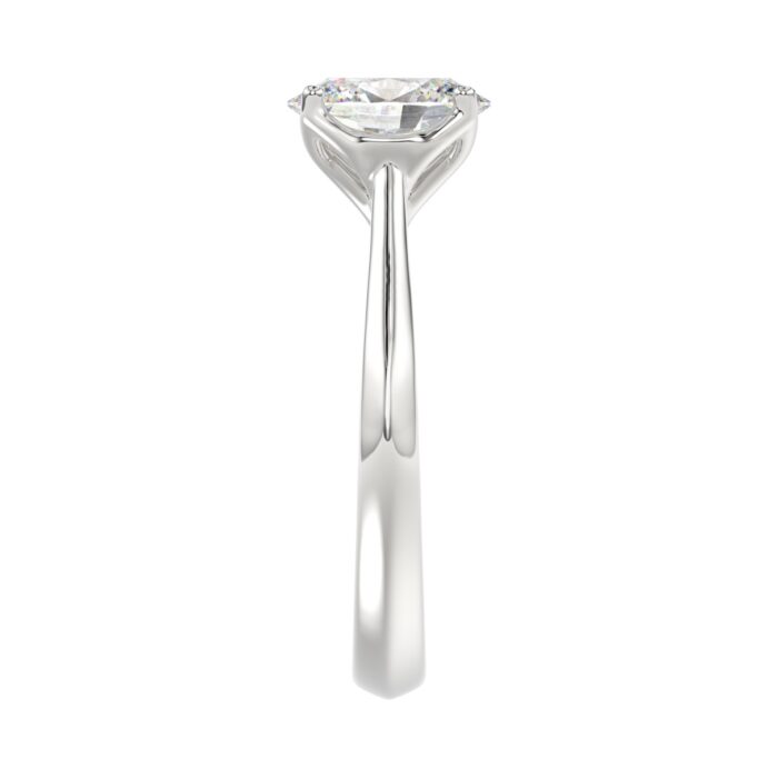 LADIES SOLITAIRE RING 2CT OVAL DIAMOND 14K WHITE GOLD - Image 4