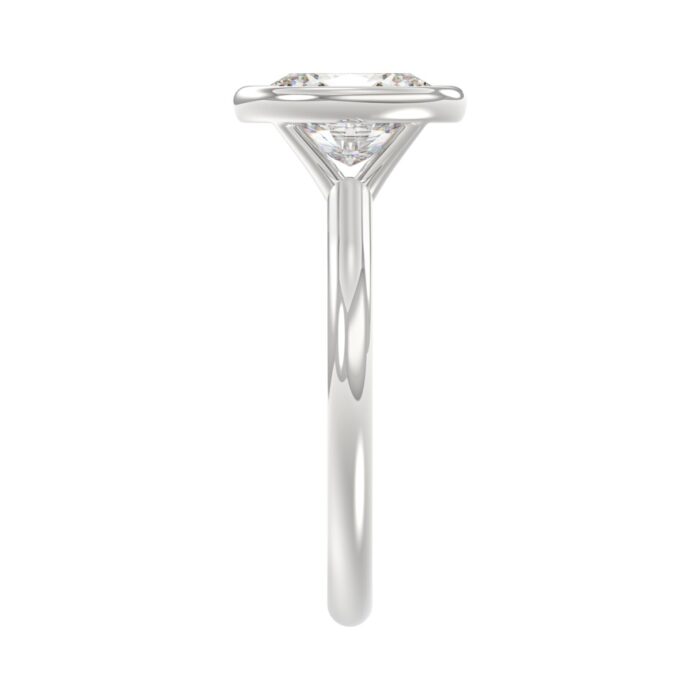 LADIES SOLITAIRE RING 2CT OVAL DIAMOND 14K WHITE GOLD (CENTER STONE OVAL DIAMOND 2CT ) - Image 4