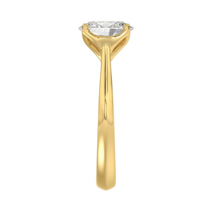 LADIES SOLITAIRE RING 2CT OVAL DIAMOND 14K YELLOW GOLD - Image 4