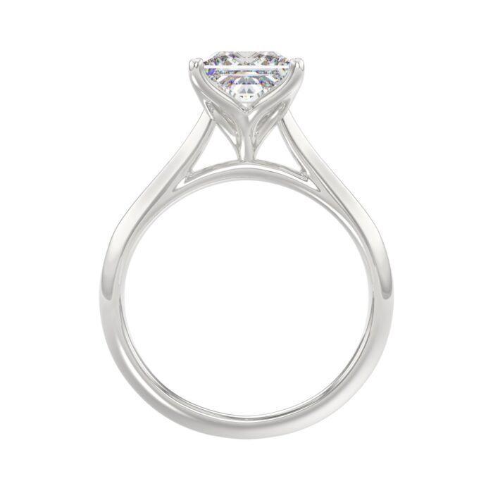 LADIES SOLITAIRE RING 2CT PRINCESS DIAMOND 14K WHITE GOLD - Image 2