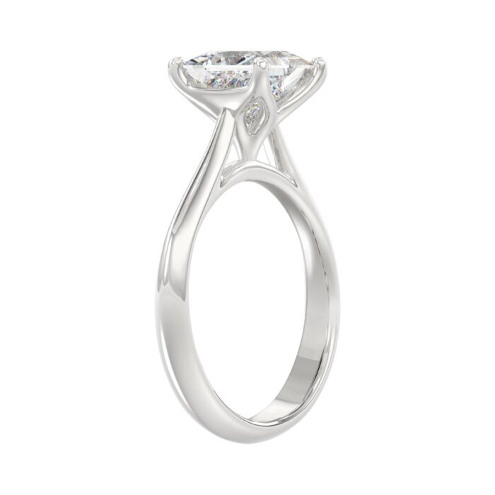LADIES SOLITAIRE RING 2CT PRINCESS DIAMOND 14K WHITE GOLD - Image 3
