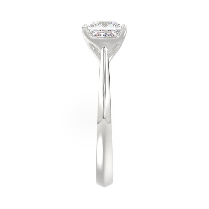 LADIES SOLITAIRE RING 2CT PRINCESS DIAMOND 14K WHITE GOLD - Image 4