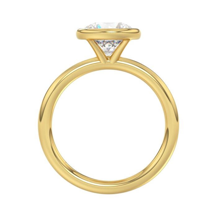 LADIES SOLITAIRE RING 2CT ROUND DIAMOND 14K YELLOW GOLD (CENTER STONE ROUND DIAMOND 2CT ) - Image 2