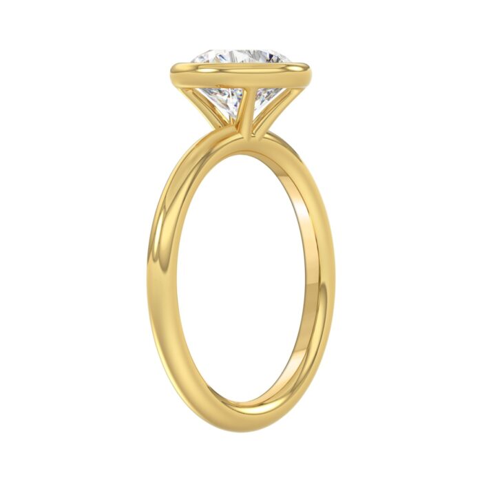 LADIES SOLITAIRE RING 2CT ROUND DIAMOND 14K YELLOW GOLD (CENTER STONE ROUND DIAMOND 2CT ) - Image 3