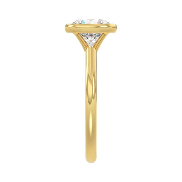 LADIES SOLITAIRE RING 2CT ROUND DIAMOND 14K YELLOW GOLD (CENTER STONE ROUND DIAMOND 2CT ) - Image 4
