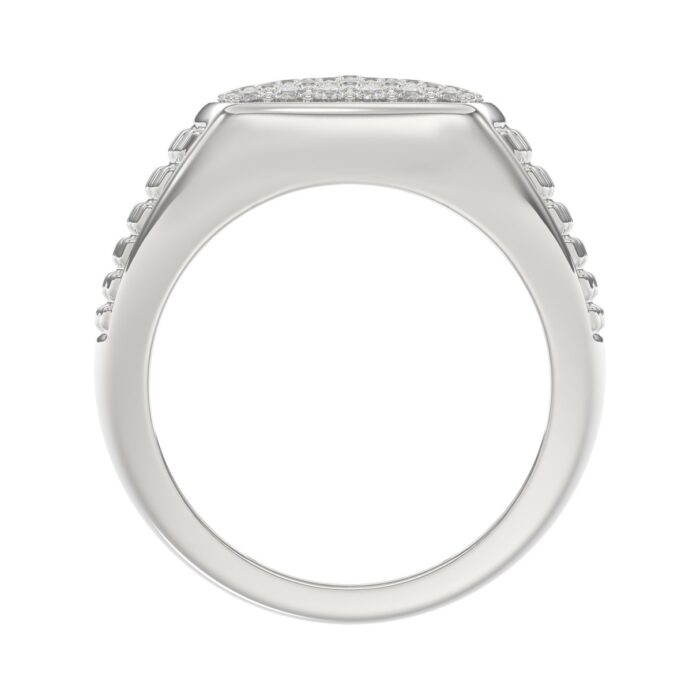 10K WHITE GOLD 1.00CT ROUND DIAMOND MEN'S RING - Image 2
