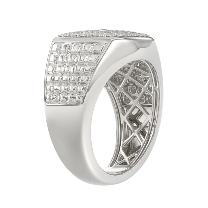 10K WHITE GOLD 1.00CT ROUND DIAMOND MEN'S RING - Image 3