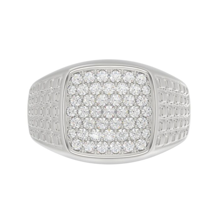 10K WHITE GOLD 1.00CT ROUND DIAMOND MEN'S RING - Image 5