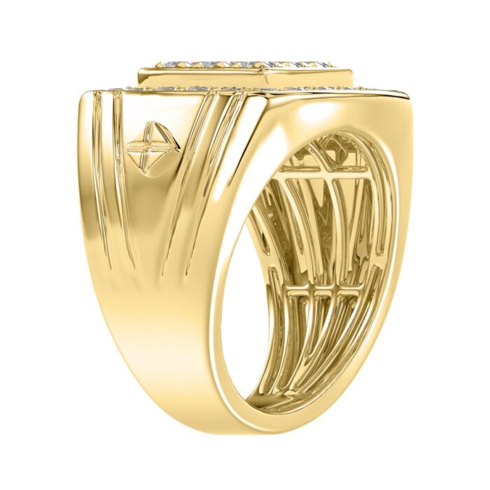 10K YELLOW GOLD 2.00CT ROUND DIAMOND MEN'S RING - Image 3