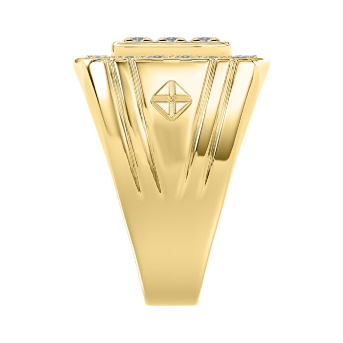 10K YELLOW GOLD 2.00CT ROUND DIAMOND MEN'S RING - Image 4