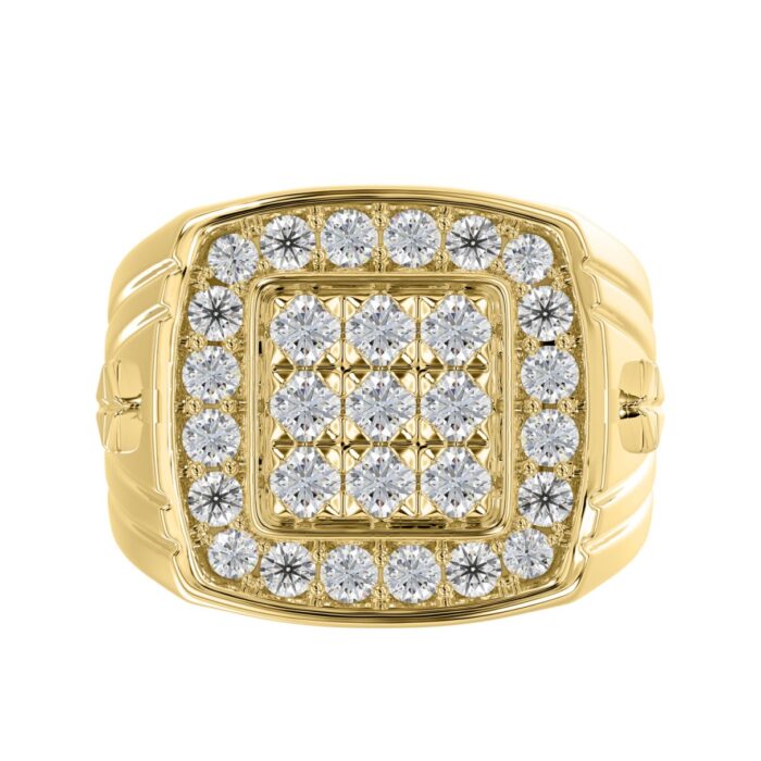 10K YELLOW GOLD 2.00CT ROUND DIAMOND MEN'S RING - Image 5