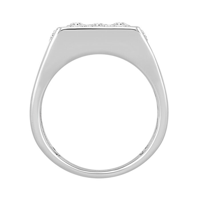 MEN'S RING 1 3/4CT ROUND DIAMOND 14K WHITE GOLD - Image 2