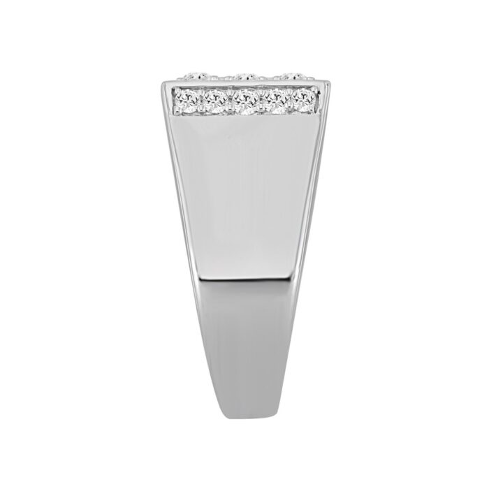 MEN'S RING 1 3/4CT ROUND DIAMOND 14K WHITE GOLD - Image 3